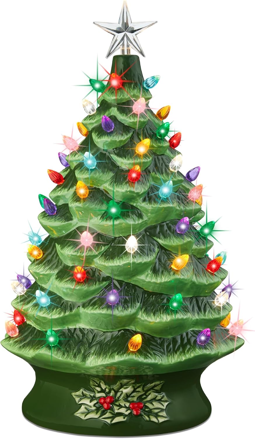 Elegant Hand-Painted Ceramic Christmas Tree