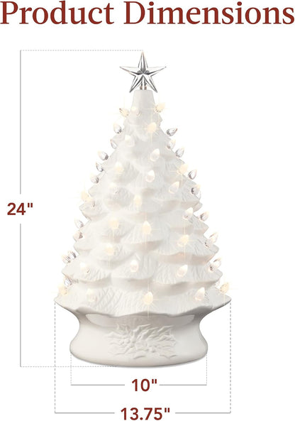 Elegant Hand-Painted Ceramic Christmas Tree