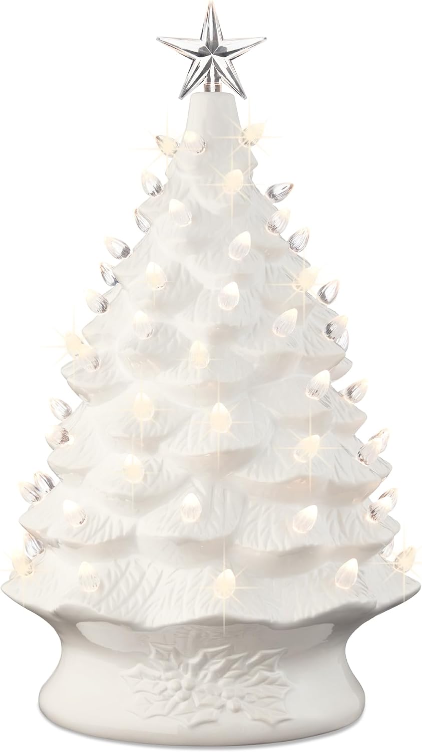 Elegant Hand-Painted Ceramic Christmas Tree