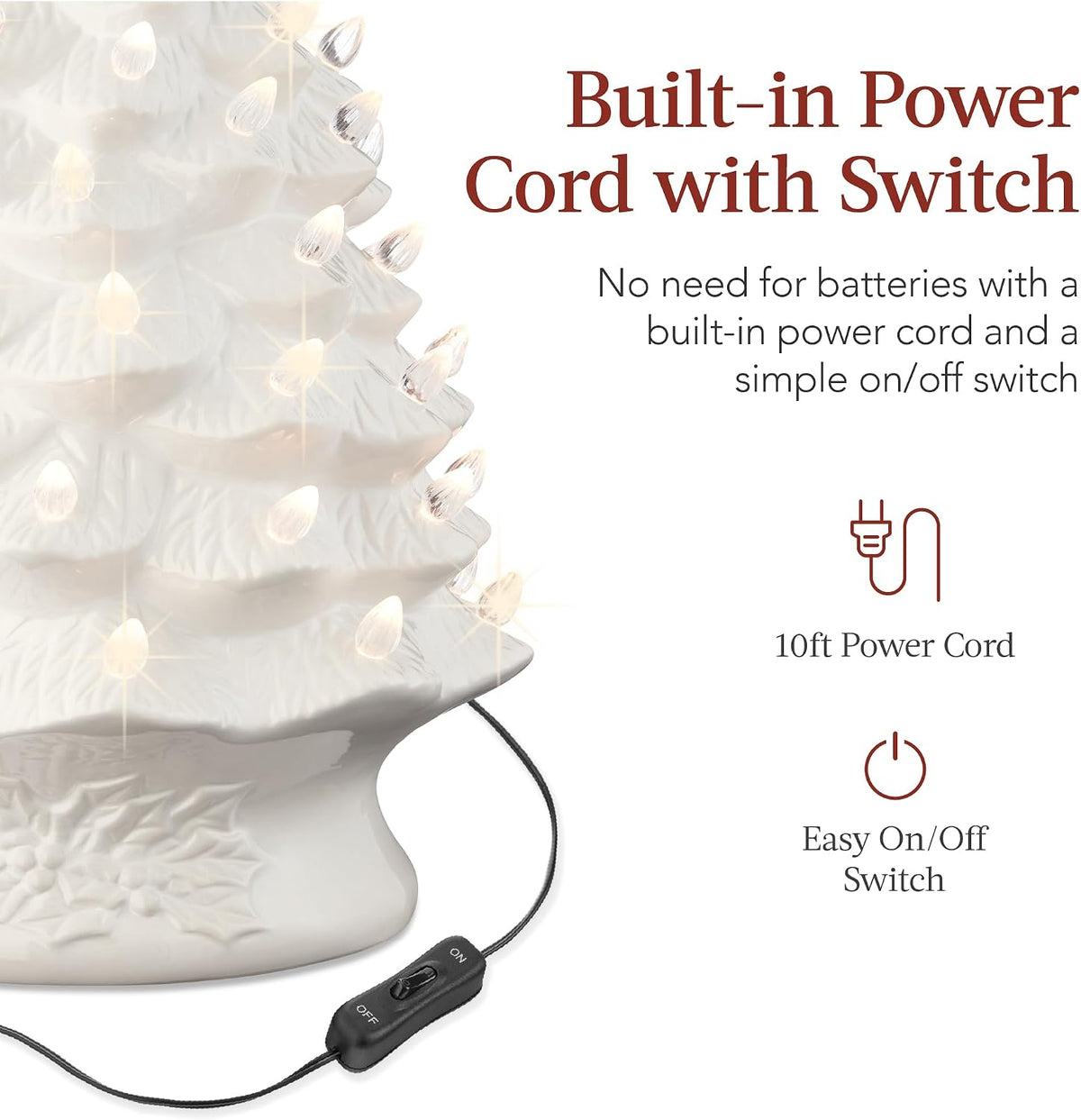 Elegant Hand-Painted Ceramic Christmas Tree