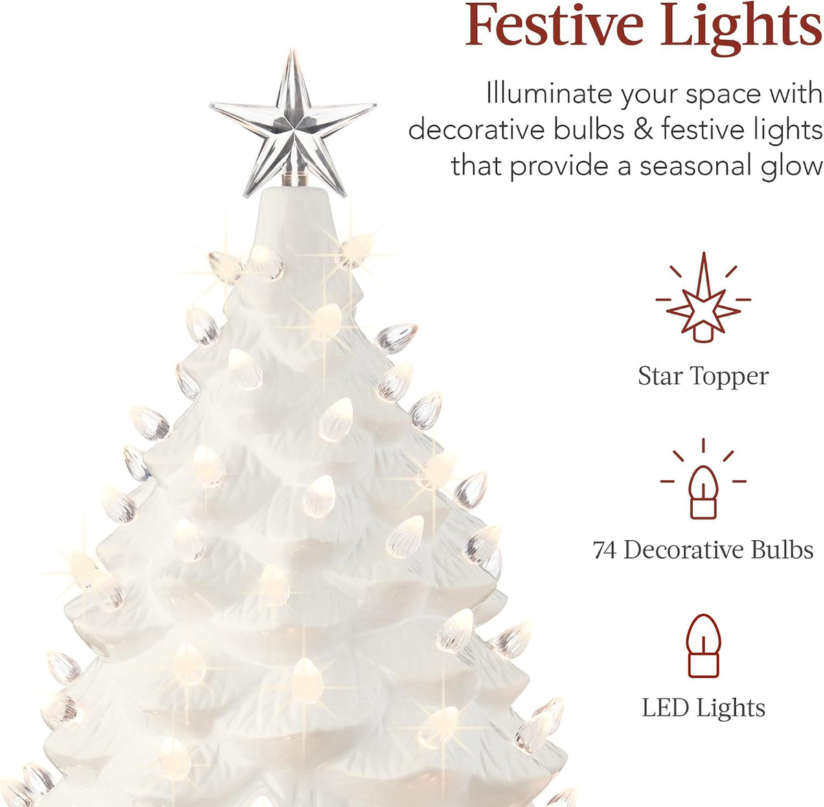 Elegant Hand-Painted Ceramic Christmas Tree