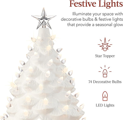 Elegant Hand-Painted Ceramic Christmas Tree