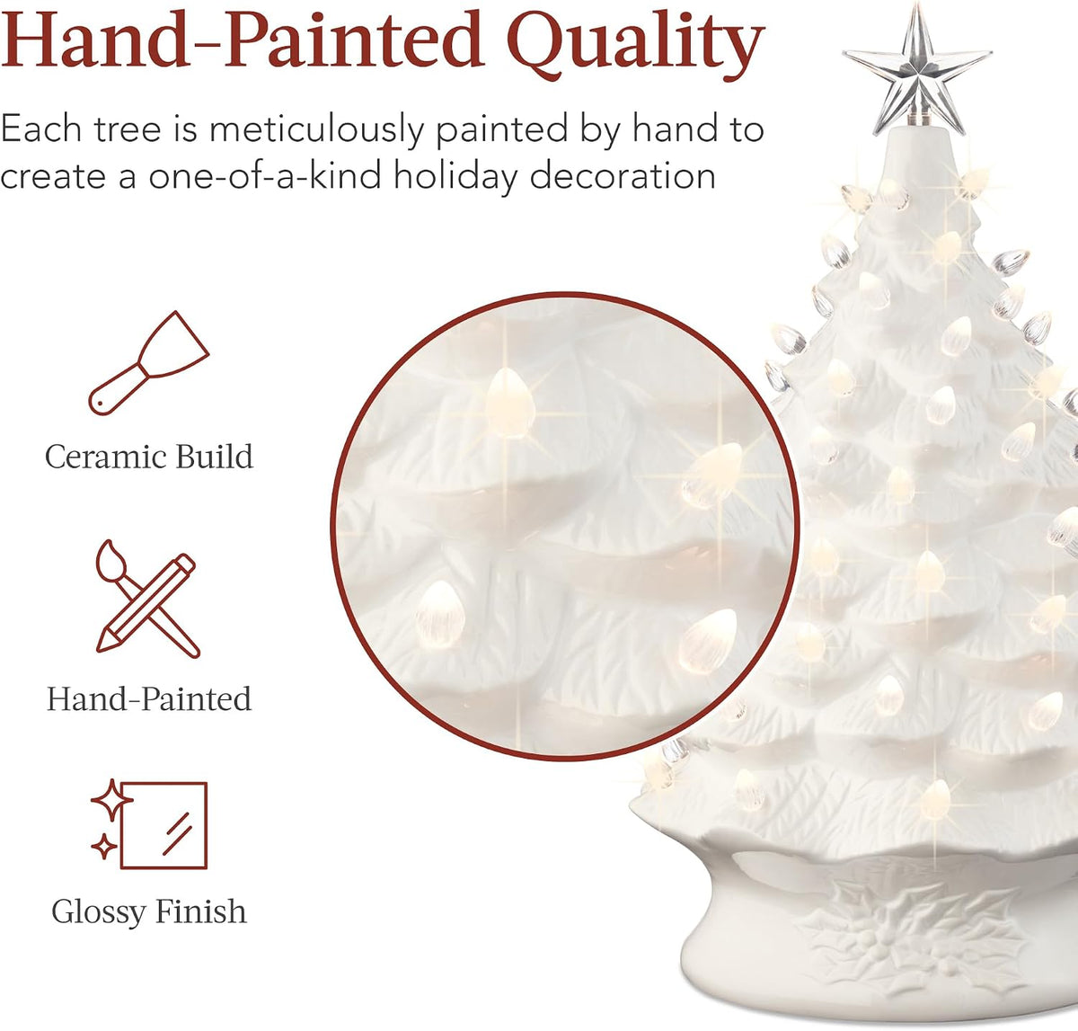 Elegant Hand-Painted Ceramic Christmas Tree