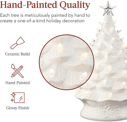 Elegant Hand-Painted Ceramic Christmas Tree