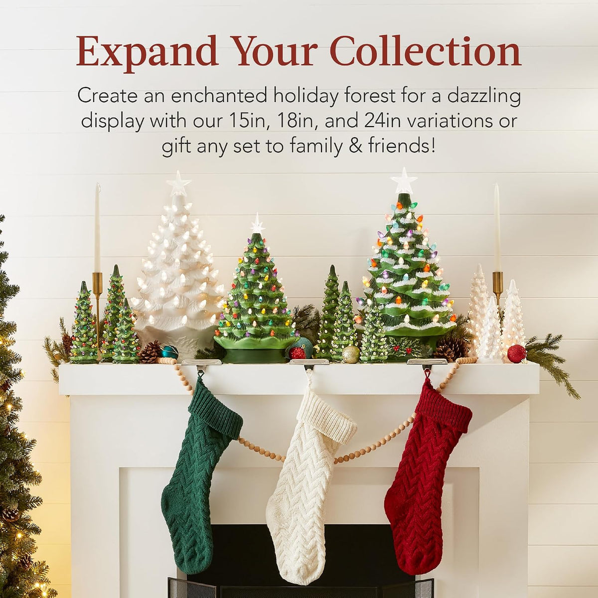 Elegant Hand-Painted Ceramic Christmas Tree