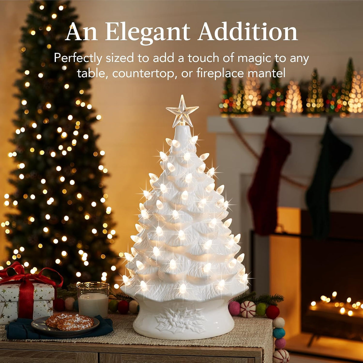 Elegant Hand-Painted Ceramic Christmas Tree