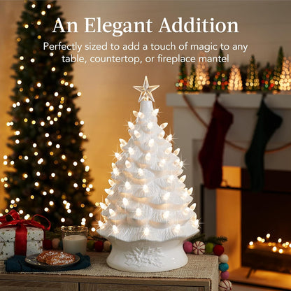Elegant Hand-Painted Ceramic Christmas Tree