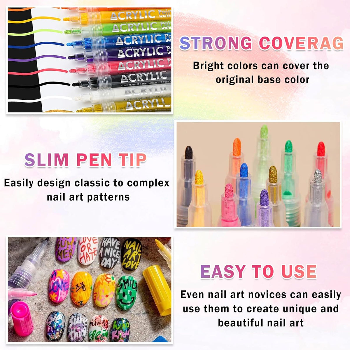 Nail Art Pens – 12 Colors