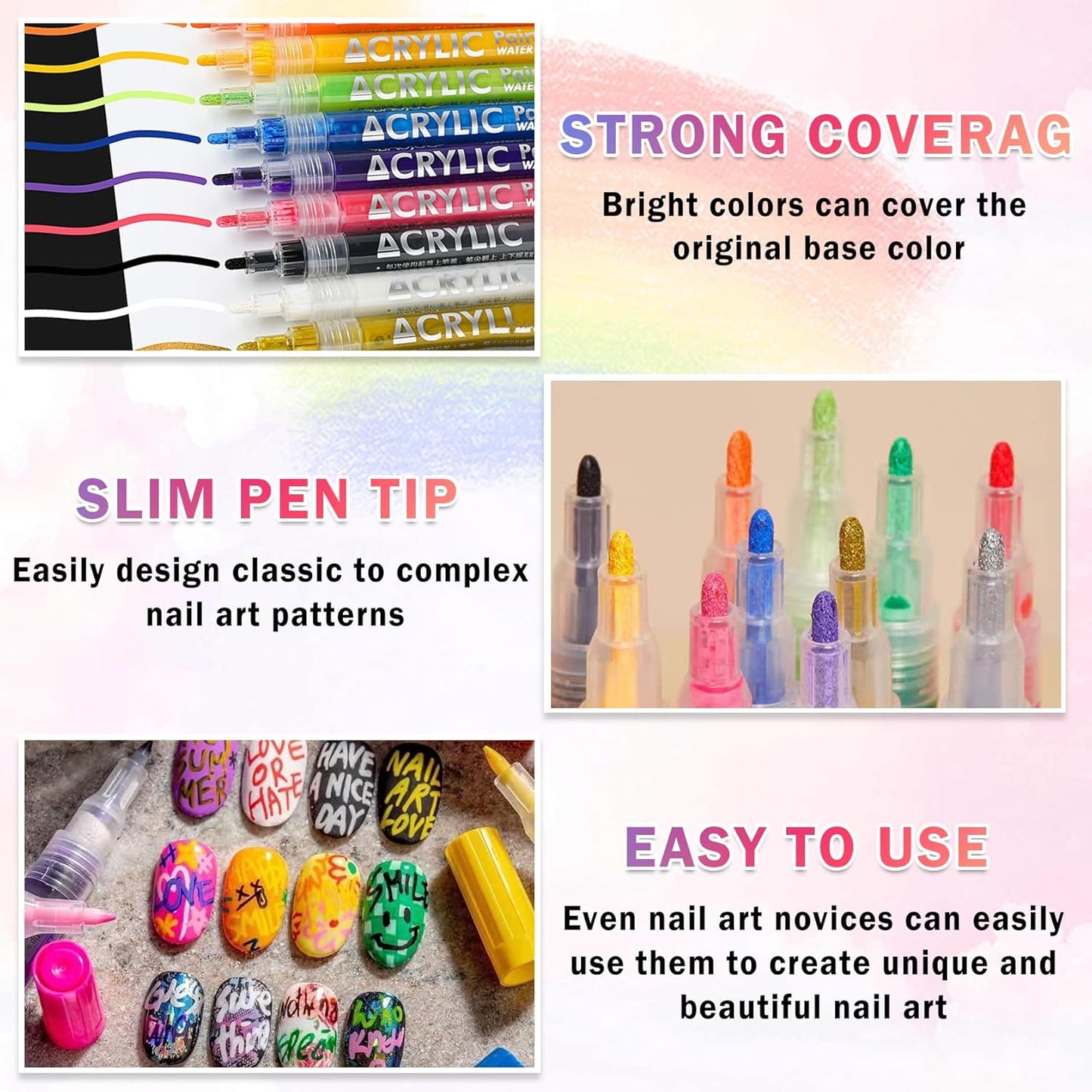 Nail Art Pens – 12 Colors