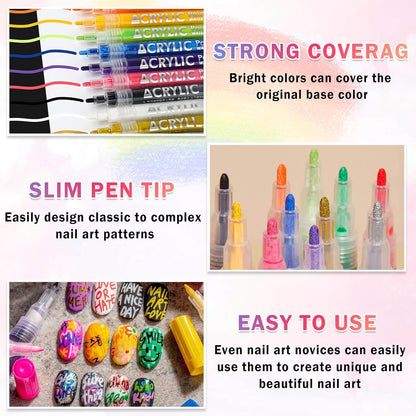 Nail Art Pens – 12 Colors