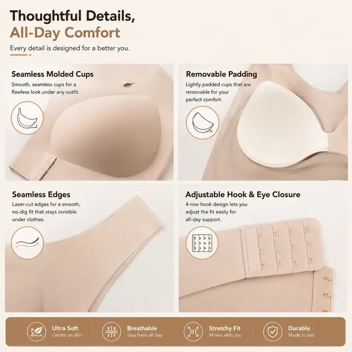 Seamless Cross-Back Support Bralette