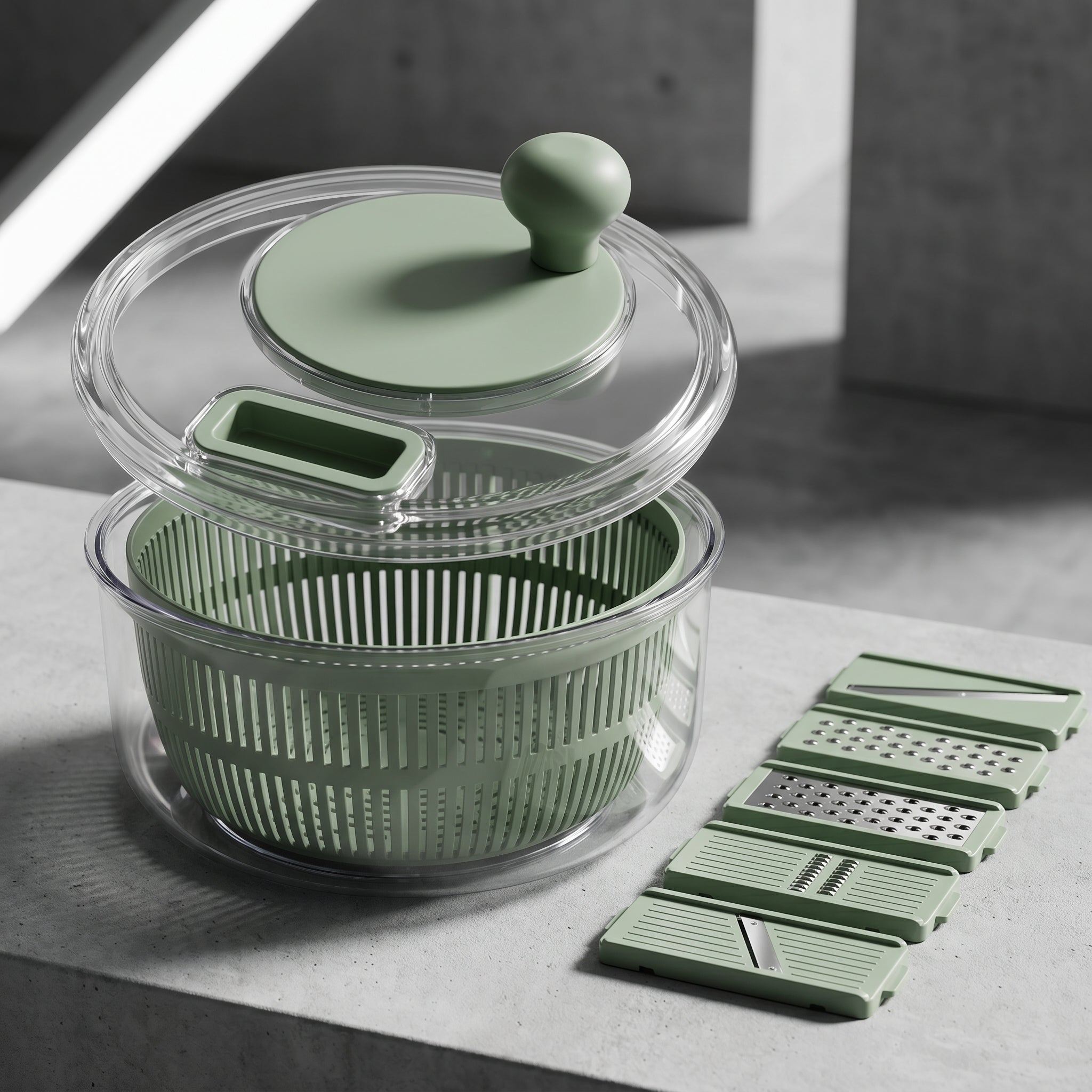 Multifunctional Vegetable Salad Dehydrator and Cutter