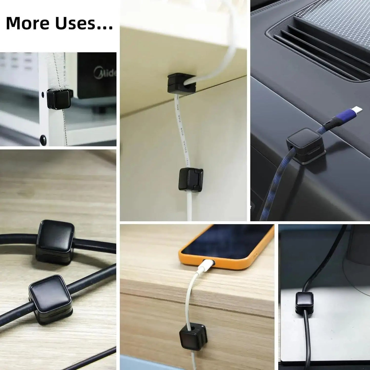 Magnetic Cable Clip Holder (6-Pack)