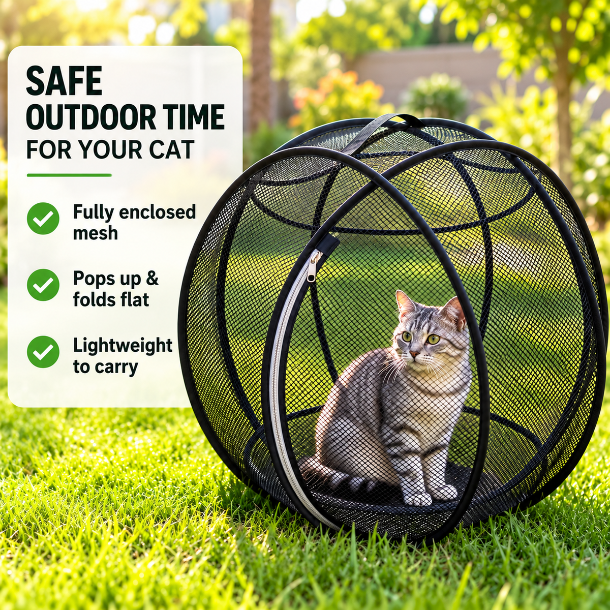 360° Panoramic Rolling Cat Playpen
