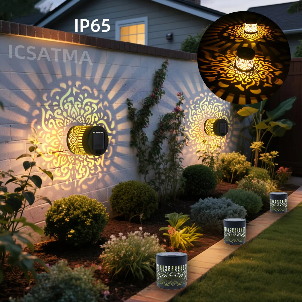 Seven-Color Changing Solar Wall Lamp