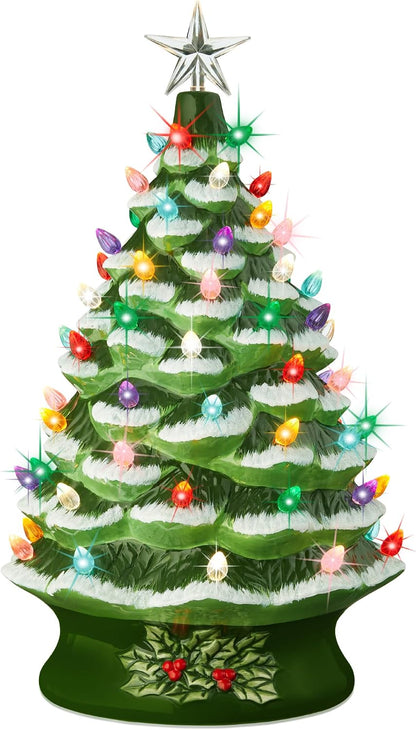 Elegant Hand-Painted Ceramic Christmas Tree