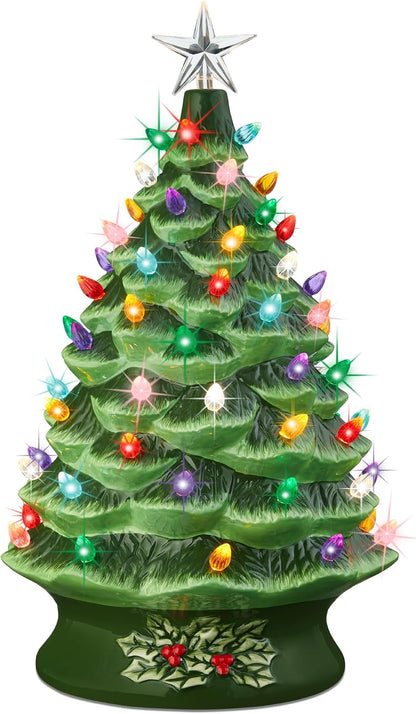 Elegant Hand-Painted Ceramic Christmas Tree
